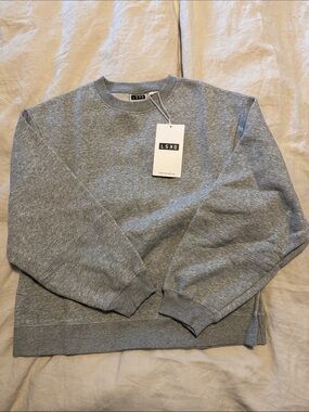 NWT LSKD Full Form Fleece Sweater Marl Grey Womens Size Small